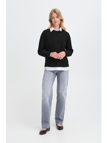 Oxmo Strickpullover OXFSANVI PU 1 in Schwarz