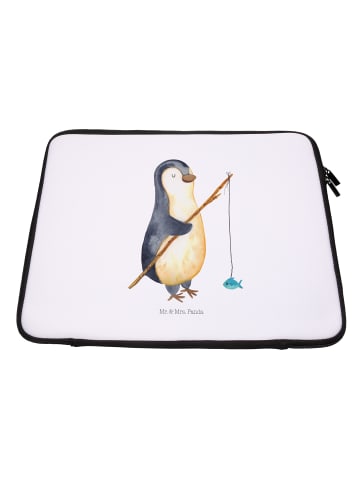 Mr. & Mrs. Panda Notebook Tasche Pinguin Angler ohne Spruch in Weiß