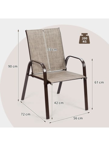 COSTWAY 2er Set Gartenstühle 56x72x90cm in Grau