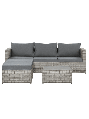 Beliani 4-tlg Lounge Set SABBIA in Grau
