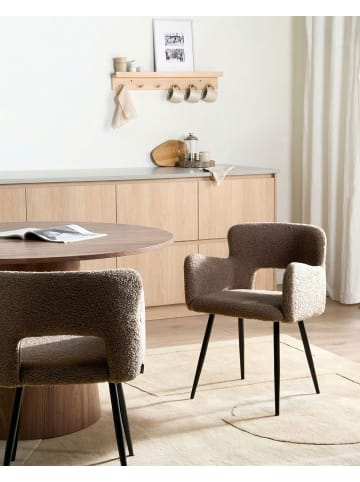 Beliani 2er-Set Esszimmerstuhl SANILAC in Braun/Schwarz