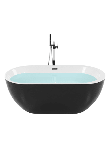 Beliani Freistehende Badewannen NEVIS in Schwarz/Weiß/Silber