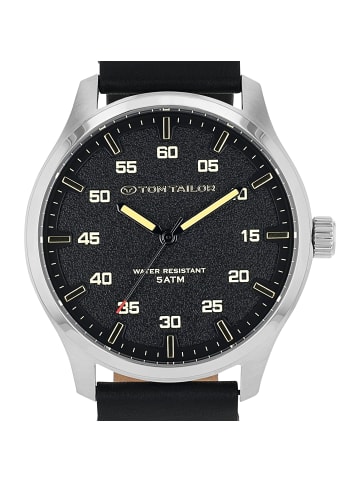 Tom Tailor Quarzuhr Edelstahl, IP schwarz in Silber