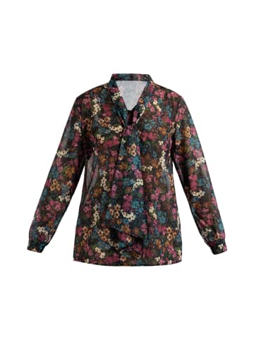 Albee Women Schluppenbluse in Schwarz Mehrfarbig
