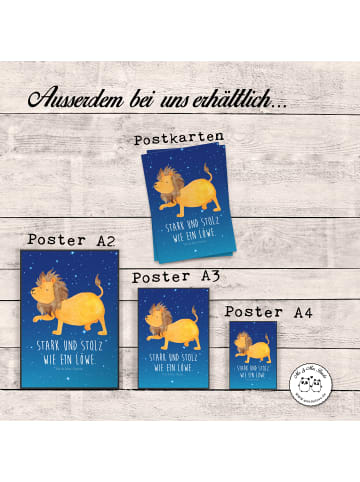 Mr. & Mrs. Panda Plakat Sternzeichen Löwe mit Spruch in Sternenhimmel Blau