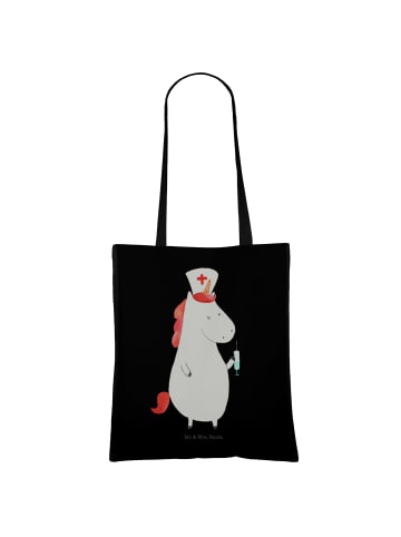 Mr. & Mrs. Panda Shopping Tasche Einhorn Krankenschwester ohne S... in Schwarz