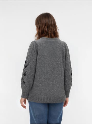 Vero Moda Strickpullover in Medium Grey Melange