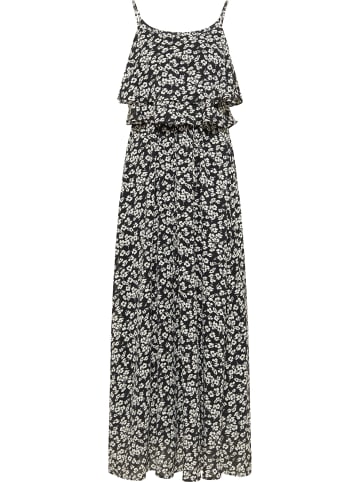 faina Damen Maxikleid in Schwarz Weiss
