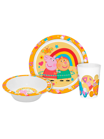 Geda Labels Kindergeschirr Peppa Pig in Gelb - 21,5x21,5x8,5