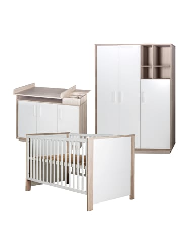 roba Zimmerset 'Olaf', inkl. Kombi-Bett 70x140 cm, Wickelkommode & 3-türigem Schrank