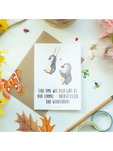 Mr. & Mrs. Panda Grußkarte Einzigartige Oma mit Spruch in Weiß