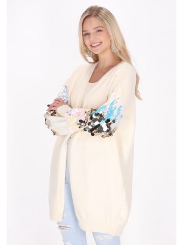 IZIA Damen Cardigan in Wollweiss