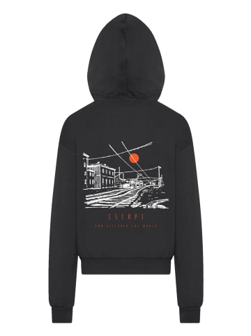 F4NT4STIC Ultra Heavy Hoodie Escape Discover the World Town Train Station in schwarz