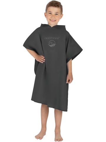 normani Kinder Badeponcho aus schnelltrocknendem Mikrofaser in Schwarz