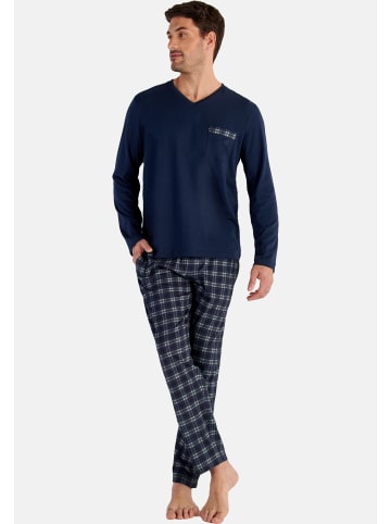 HOM Schlafanzug Sid in Navy check