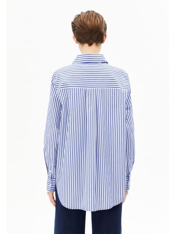 armedangels Hemdbluse Stripe Loose in blau weiß