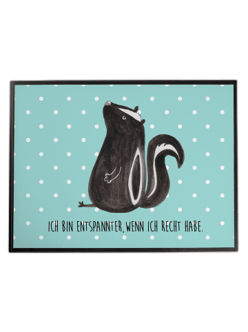 Mr. & Mrs. Panda tischauflage Stinktier Sitzen mit Spruch in Türkis Pastell