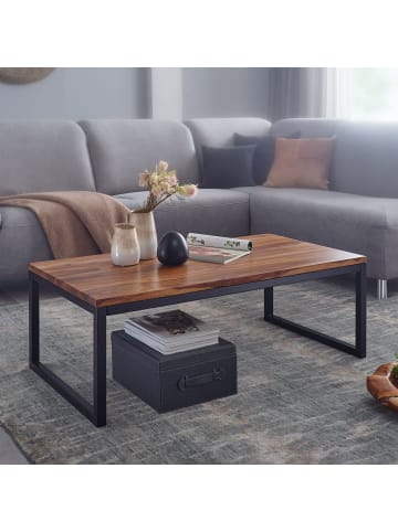 KADIMA DESIGN Couchtisch | Sheesham/Metall, 110x60x40cm, Industrial