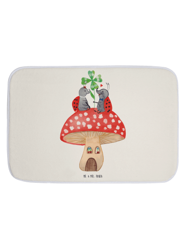 Mr. & Mrs. Panda Duschvorleger Marienkäfer Fliegenpilz ohne Spruch in Weiß