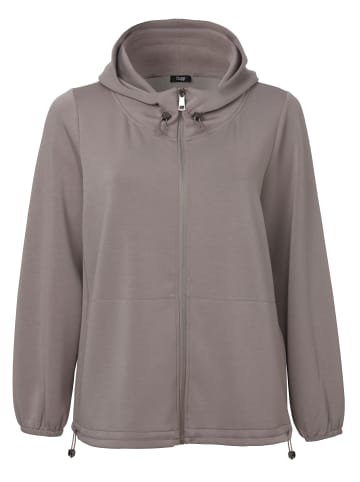 FRAPP  Kapuzensweatjacke in nougat
