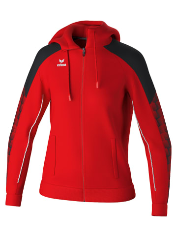erima Damen Trainingsjacke Mit Kapuze in rot/schwarz