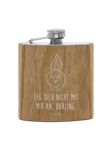 Mr. & Mrs. Panda Hip Flask Stinktier Angriff mit Spruch in Braun