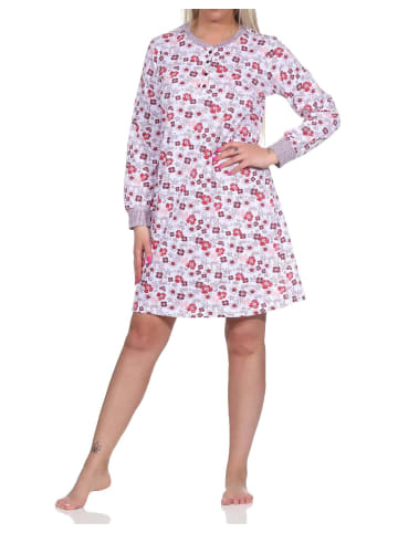 NORMANN Nachthemd langarm Bündchen an den Ärmeln - 76199 in beere