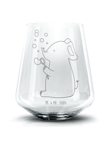 Mr. & Mrs. Panda Cocktail Glas Elefant Seifenblasen ohne Spruch in Transparent
