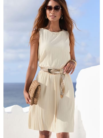 LASCANA Plisseekleid in creme
