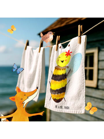 Mr. & Mrs. Panda Handtuch Biene Happy ohne Spruch in Weiß