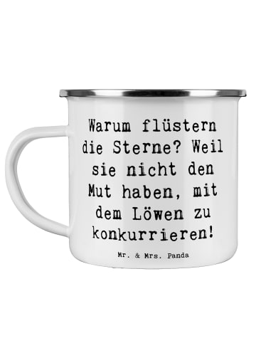 Mr. & Mrs. Panda Emaille Tasse Spruch Sterne und Löwe mit Spruch in Weiß