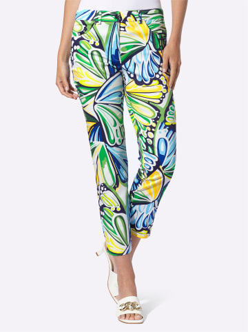 Heine Druckhose in grasgrün-ecru-bedruckt