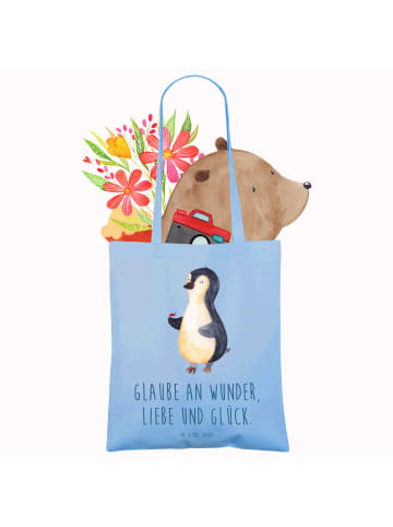 Mr. & Mrs. Panda Umhängetasche Pinguin Marienkäfer mit Spruch in Sky Blue