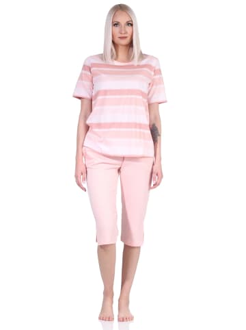 NORMANN Capri Schlafanzug kurzarm Pyjama in rosa