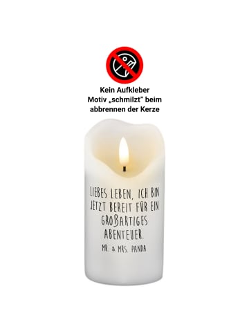 Mr. & Mrs. Panda Trauerkerze Pinguin & Maus Wanderer mit Spruch in Weiß