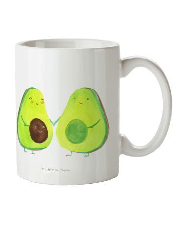 Mr. & Mrs. Panda Plastikbecher Avocado Pärchen ohne Spruch in Weiß