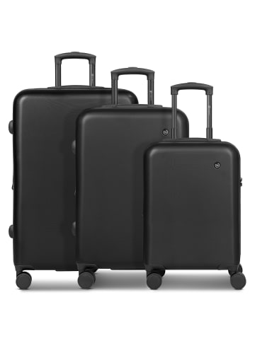 Bugatti Valencia 2.0 4 Rollen Kofferset 3-teilig mit Dehnfalte black