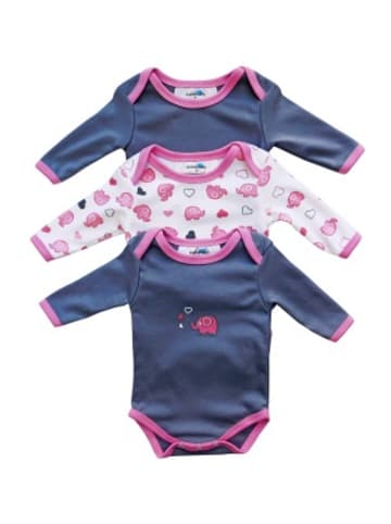 Schlummersack Baby-Bodys langarm 3er-Pack in Pink