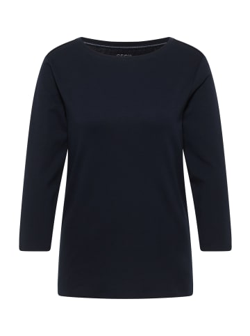 Cecil 'Basic U-Boot Shirt' Marineblau
