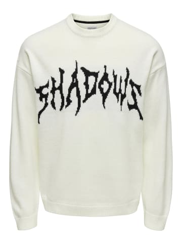 ONLY & SONS Strickpullover in Cloud Dancer
