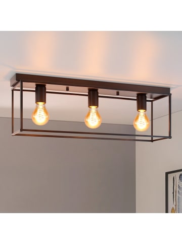 ZMH Deckenleuchte in Schwarz 3-flammige E27 Retro Küchenlampe aus Metall