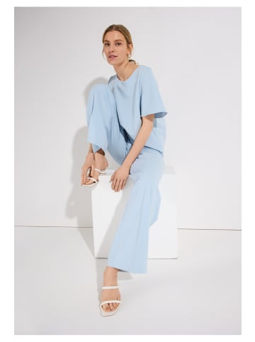 More & More elegante Kurzarmbluse, weite Ärmel in soft blue