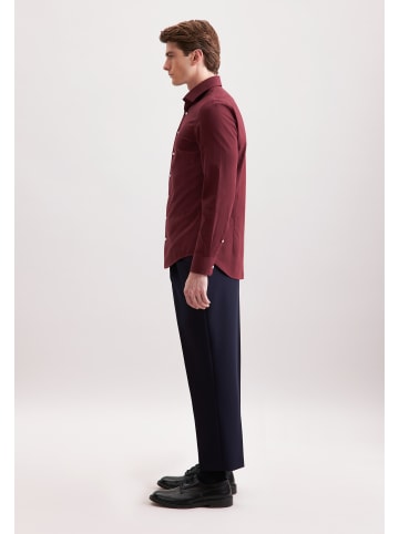 Seidensticker Flanellhemd Slim in Rot