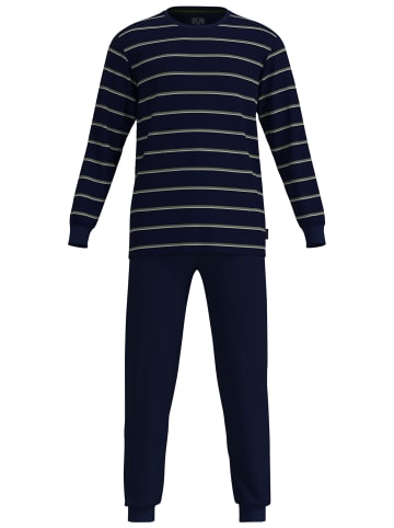 CECEBA Pyjama Larisa in blau-dunkel-Ringel