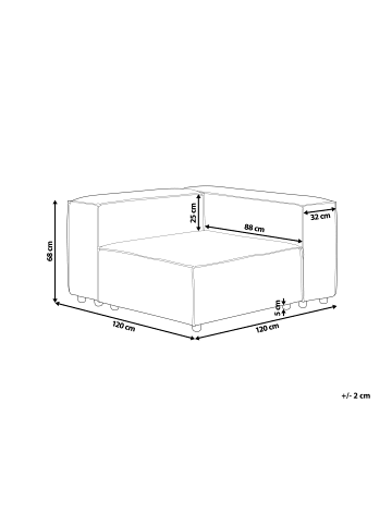 Beliani Sofaelement ARDAL in Beige/Schwarz - (W) 120 x (H) 68 x (L) 120 cm