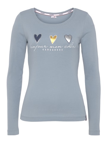 Kangaroos Longsleeve in blaugrau
