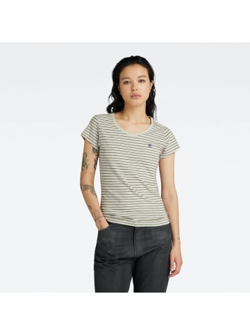 G-Star Raw T-Shirt in milk htr-grey asphalt stripe