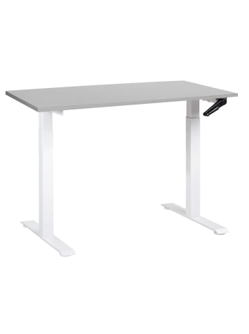 Beliani Höhenverstellbarer Schreibtisch DESTINES in Grau/Weiß