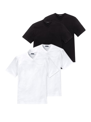 Schiesser T-Shirt American Shirt in schwarz-weiss