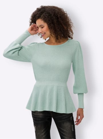 Heine Pullover in kalkmint-ecru-meliert